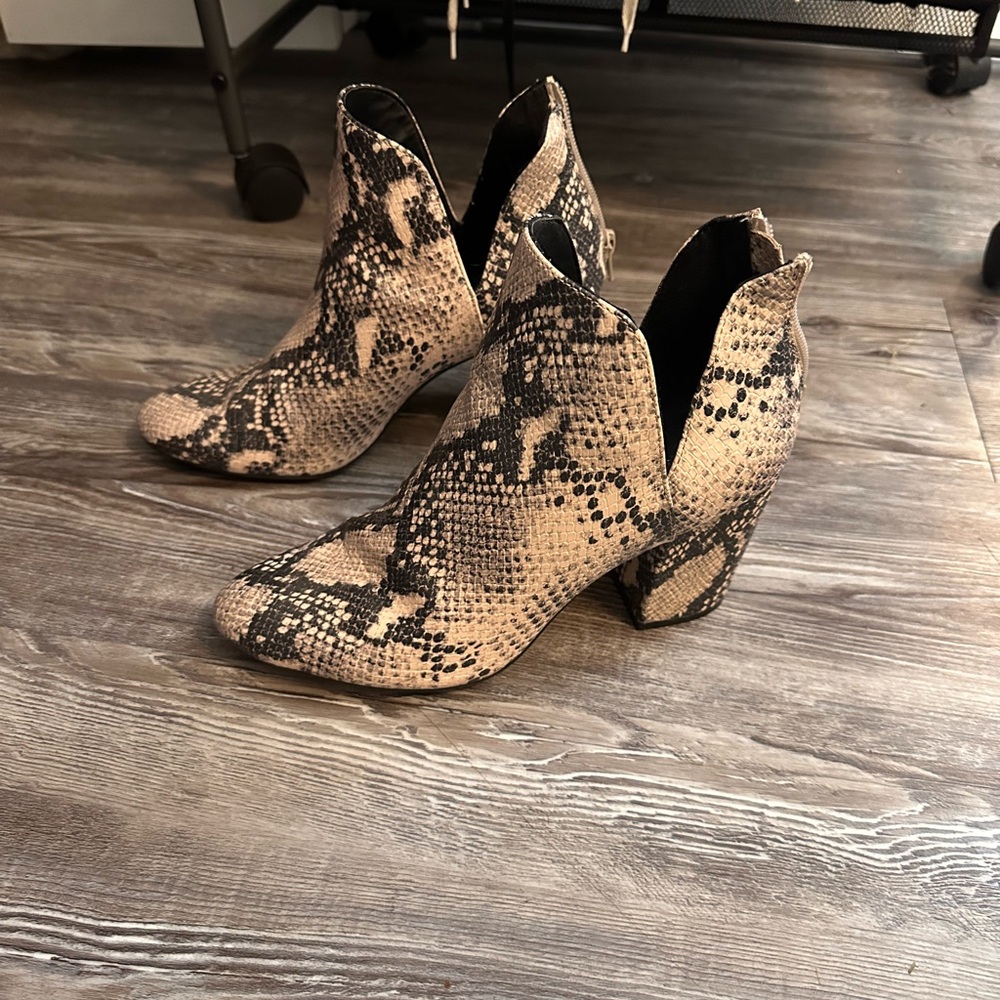 Faux Snake Skin Booties